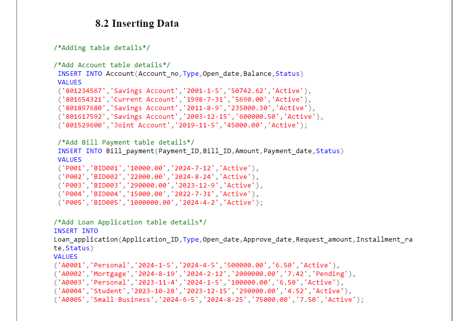 Helix Banking Database
